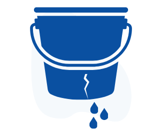 leaking bucket icon